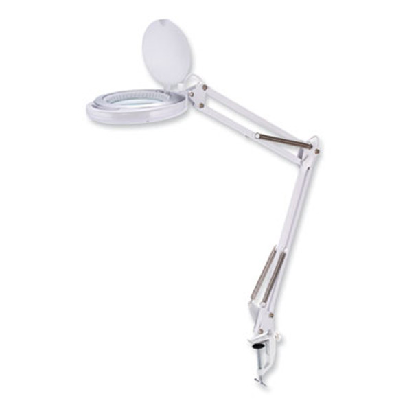 Pureoptics Led Magnifying Dimmable Desk Lamp With Clamp Mount, 17" High, White