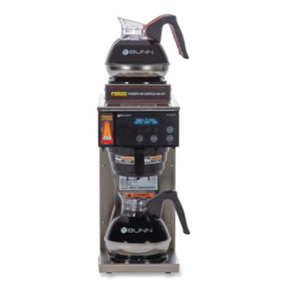 Axiom Dv-3 12-Cup Dual-Voltage Coffee Brewer With 3 Warmers, Silver/Black
