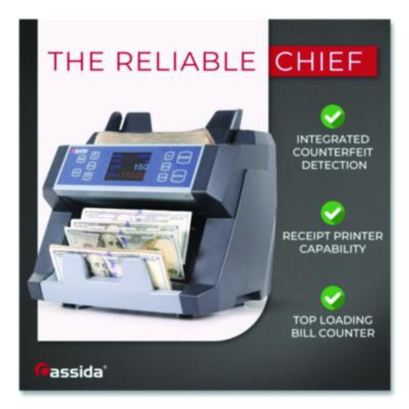 6600 Uv/Mg Top Loading Bill Counter, 1,400 Bills/Min, 10.2" x 11" x 8.1", Gray