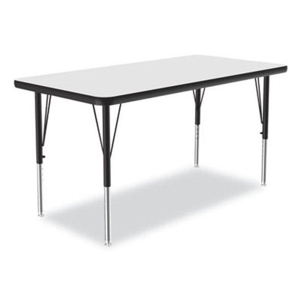 Dry-Erase Markerboard Activity Tables, Rectangular, 48" x 24" x 19" To 29", White Top, Black Legs, 4/Pallet