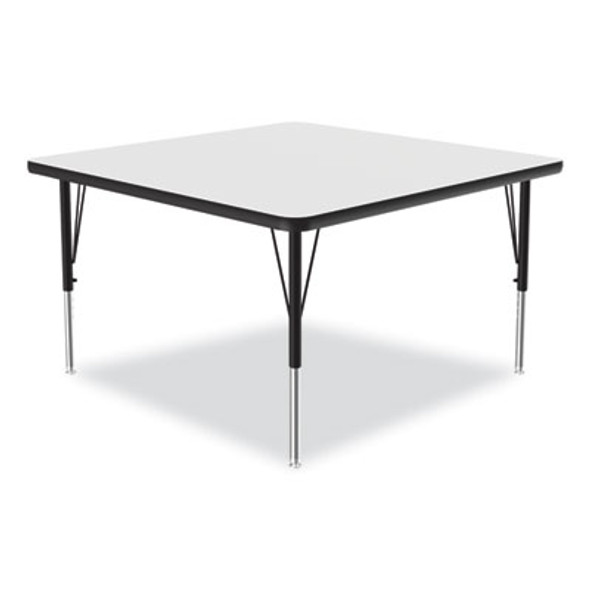 Markerboard Activity Tables, Square, 48" x 48" x 19" To 29", White Top, Black Legs, 4/Pallet