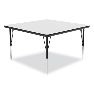 Markerboard Activity Tables, Square, 48" x 48" x 19" To 29", White Top, Black Legs, 4/Pallet