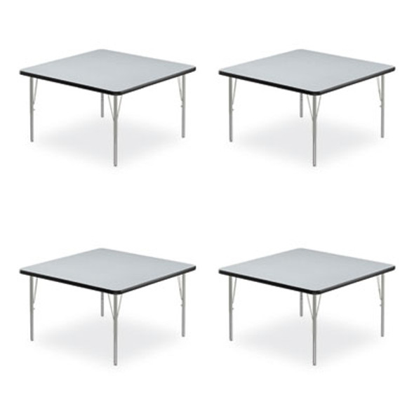 Adjustable Activity Tables, Square, 48" x 48" x 19" To 29", Gray Top, Silver Legs, 4/Pallet