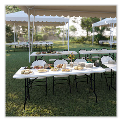 Adjustable Folding Table, Rectangular, 48" x 24" x 22" To 32", Gray Granite Top, Black Legs, 4/Pallet