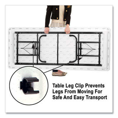 Adjustable Folding Table, Rectangular, 48" x 24" x 22" To 32", Gray Granite Top, Black Legs, 4/Pallet