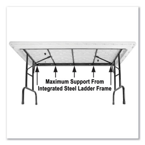Adjustable Folding Tables, Rectangular, 60" x 30" x 22" To 32", Gray Granite Top, Black Legs, 4/Pallet