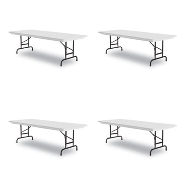 Adjustable Folding Tables, Rectangular, 60" x 30" x 22" To 32", Gray Granite Top, Black Legs, 4/Pallet