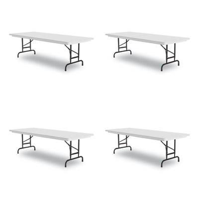 Adjustable Folding Tables, Rectangular, 60" x 30" x 22" To 32", Gray Granite Top, Black Legs, 4/Pallet