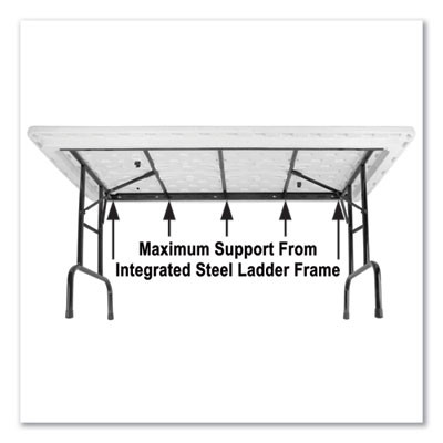 Adjustable Folding Tables, Rectangular, 60" x 30" x 22" To 32", Gray Granite Top, Black Legs, 4/Pallet