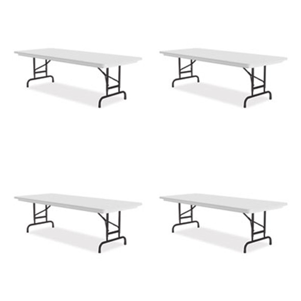 Adjustable Folding Tables, Rectangular, 72" x 30" x 22" To 32", Gray Granite Top, Black Legs, 4/Pallet