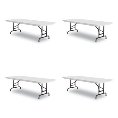 Adjustable Folding Tables, Rectangular, 96" x 30" x 22" To 32", Gray Granite Top, Black Legs, 4/Pallet