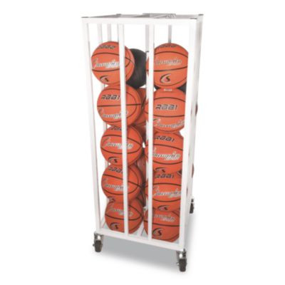 Deluxe Vertical Ball Cage, Fits Approximately 20 Balls, Metal, 20" x 20" x 48", White