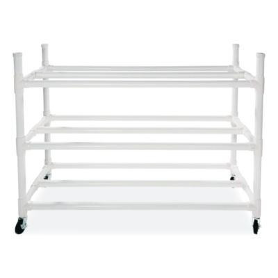 30 Basketball Heavy-Duty Cart, Heavy-Duty Plastic, 176 Lb Capacity, 19 x 55 x 45, White