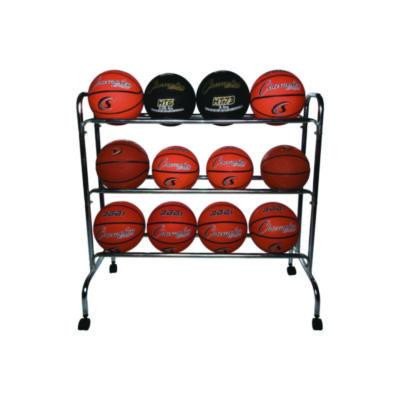 Powder-Coated Ball Cart, Metal, 132 Lb Capacity, 17 x 41 x 41, Silver