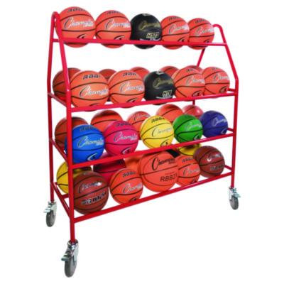 Deluxe Pro Ball Cart, Metal, 176 Lb Capacity, 18.5 x 51 x 54, Red