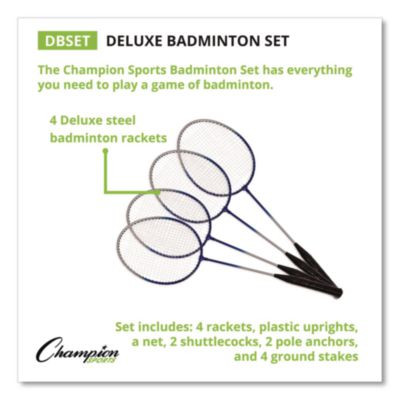 Deluxe Badminton Set, 20 Ft Net With 4 Rackets, 2 Shuttlecocks