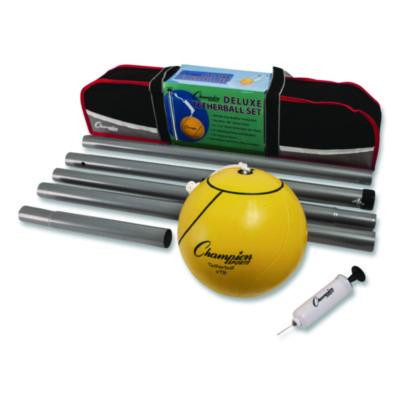Deluxe Tether Ball Set, Tetherball/102" Cord/(4) 24" Telescoping Poles/Carry Bag/Pump With Needle