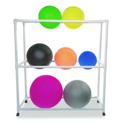 9 Ball Abs Storage Cart, Plastic, 132 Lb Capacity, 19 x 62 x 67, White