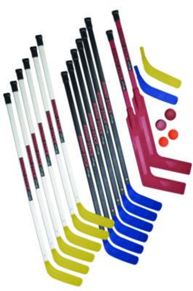 Indoor Abs Floor Hockey Set, 2 Pucks, 14 Sticks