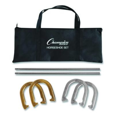 Steel Horseshoe Set, (4) Horseshoes/(2) 24" Stakes/Nylon Carry Bag