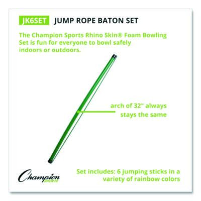 Jump Rope Baton Set, 32", Assorted Colors, 6 Batons/Set