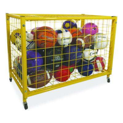 Full Size Lockable Ball Locker, Metal, 132 Lb Capacity, 24 x 42 x 29.75, Yellow