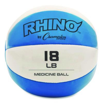 Rhino Leather Medicine Ball, 18 Lb, Teal/White