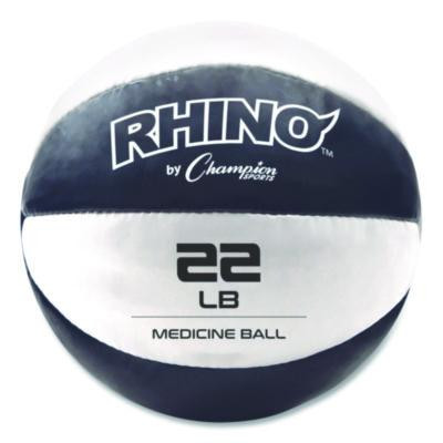 Rhino Leather Medicine Ball, 22 Lb, Black/White