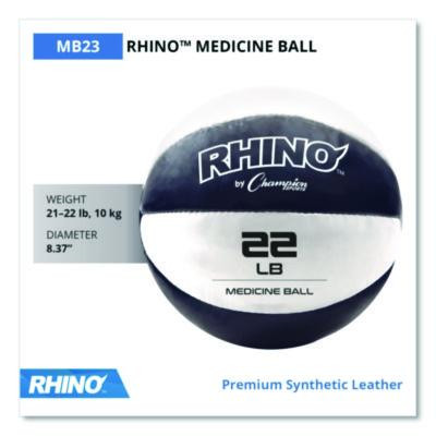 Rhino Leather Medicine Ball, 22 Lb, Black/White