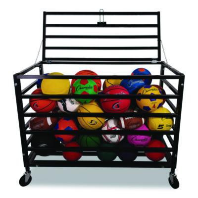 All Pro Lockable Ball Locker, Metal, 220 Lb Capacity, 24 x 47 x 37, Black