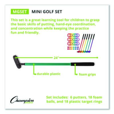 Mini Golf Set, 12 Balls/6 Putters/18 Rings/3 Target Holes