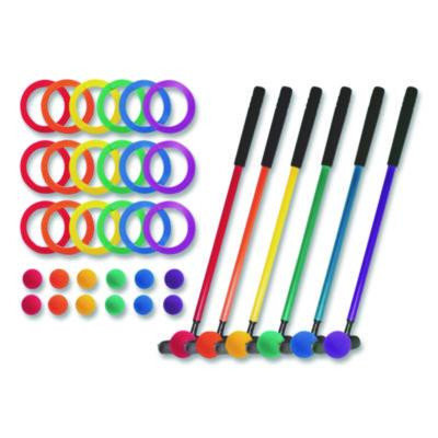 Mini Golf Set, 12 Balls/6 Putters/18 Rings/3 Target Holes