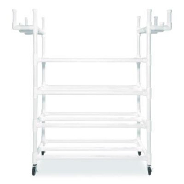 Equipment Cart, Plastic, 176 Lb Capacity, 19 x 61 x 62, White