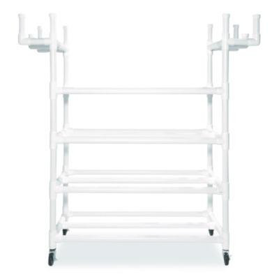 Equipment Cart, Plastic, 176 Lb Capacity, 19 x 61 x 62, White