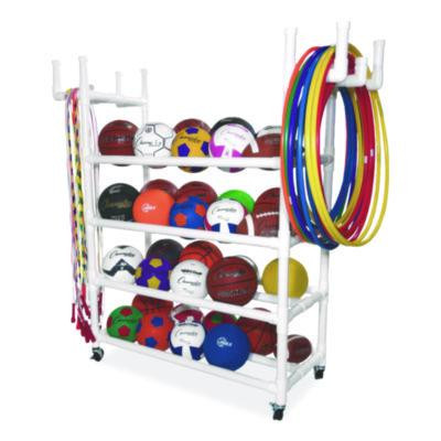 Equipment Cart, Plastic, 176 Lb Capacity, 19 x 61 x 62, White