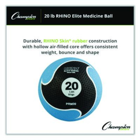 Rhino Elite Medicine Ball, 20 Lb, Blue