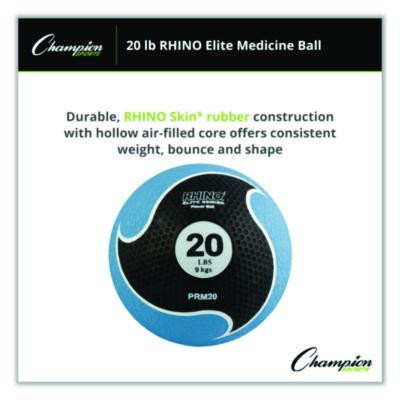 Rhino Elite Medicine Ball, 20 Lb, Blue