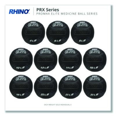 Rhino Promax Elite Medicine Ball, 25 Lb, Black