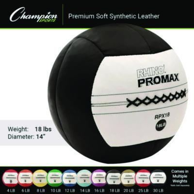Rhino Promax Medicine Ball, 18 Lb, Black