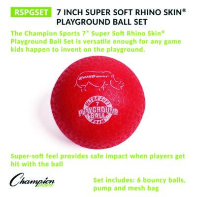Rhino Soft Playground Ball Set, 8.5" Diameter, Assorted Colors, 6/Set