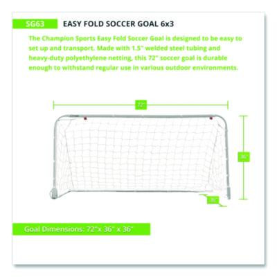 Easy Fold Soccer Goal, 6 Ft  x 3 Ft, 1.25" Dia Frame