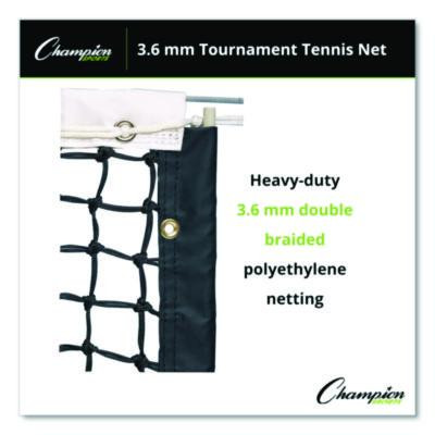 Tournament Tennis Net, 3.6 Mm Double Braided Polyethylene, 42 Ft x 3.5 Ft