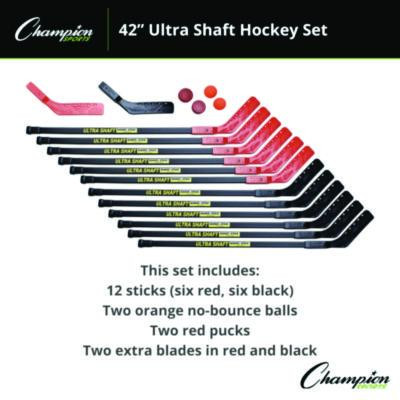 Ultra Shaft Hockey Set, Twelve 42" Hockey Sticks/Two Pucks/Two Balls/Two Extra Blades