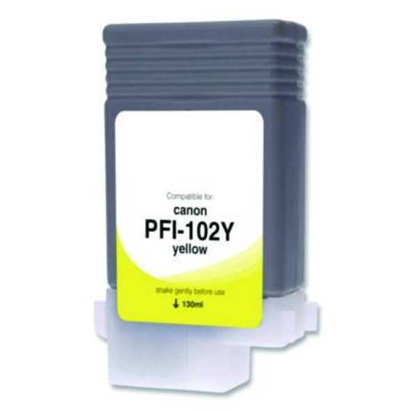 Compatible Yellow Ink, Replacement For Pfi-102 (0898B001), 130 Ml