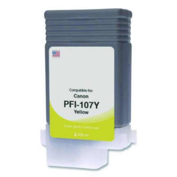 Compatible Yellow Ink, Replacement For Pfi-107 (6708B001Aa), 130 Ml