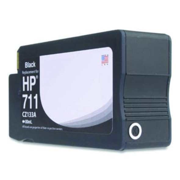 Remanufactured Black Ink, Replacement For 711 (Cz133A), 80 Ml