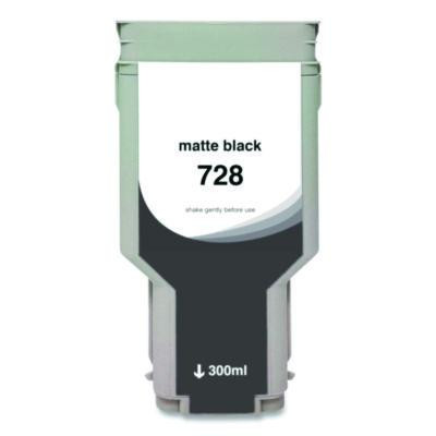 Compatible Matte Black Ink, Replacement For 728 (F9J68A), 300 Ml