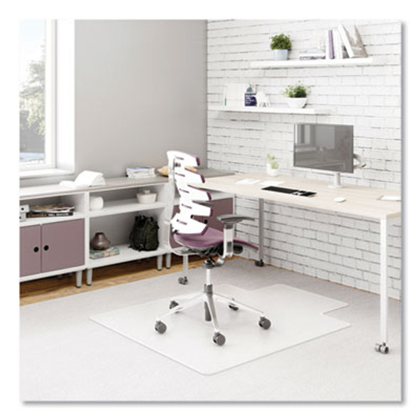 Duramat Moderate Use Chair Mat With Lip For Low Pile Carpeting, Dock Delivered, Beveled Edges, 36" x 48", Clear, 25/Pallet