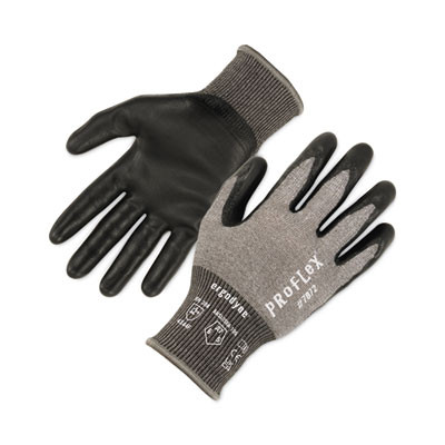 Proflex 7072 Ansi A7 Nitrile-Coated Cr Gloves, En388: 4X44F, 9" Long, Xx-Large, Gray, 12 Pairs