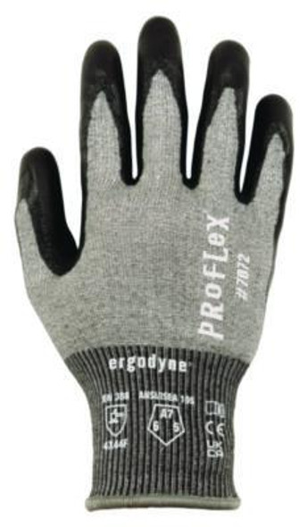 Proflex 7072 Ansi A7 Nitrile-Coated Cr Gloves, En388: 4X44F, 7" Long, X-Small, Gray, Pair